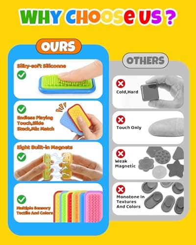 LADFAR Magnetic Sensory Fidget Toys – Star Bloom & Quiet Field Style Silicone Sliders for Anxiety Relief, Autism & Office Focus, Travel Desk Must-Have for Adults & Kids - Thumbnail 4