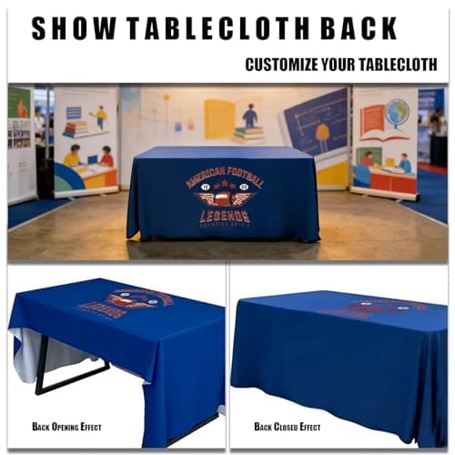 YOUYINYOU Personalized Custom Table Cloth with Logo Image Text 4/5/6/8/10FT for Business Tradeshow Events Company School Shop Welfare Organization Other Important Events (60 x 30（5FT）) - Thumbnail 2