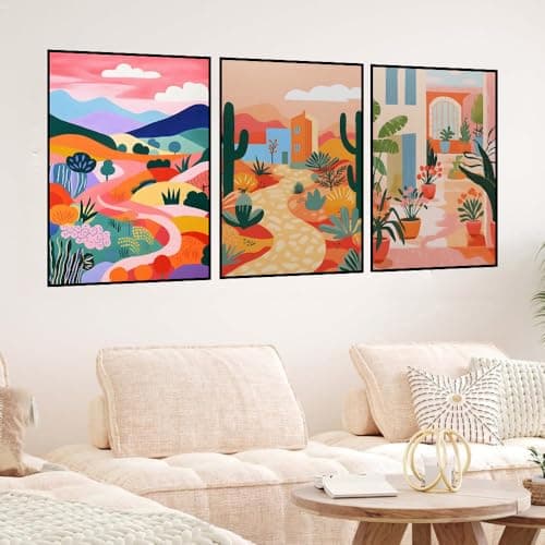 ijbnhd 6 Pack Paint by Numbers Kit for Adults Beginner, Landscape Adult Paint by Number Kits on Canvas Without Frame, Scenery Oil Painting by Numbers for Home Decor Gift 12X16in - Thumbnail 3