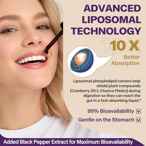 30-in-1 Kidney and Liver Cleanse Detox & Repair Drops with Cranberry Extract, Milk Thistle & Chanca Piedra, Vegan Kidney Support Supplement for Urinary Tract & Liver Support | Blueberry Flavor, 1P - Thumbnail 5