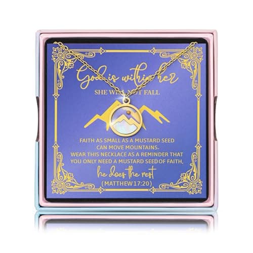 YLWJSP Gifts for Teenage Girls Mustard Seed Necklace for Women - Hypoallergenic Rust-Free Fade Proof Christmas Gifts for Women,Christian Necklace (Gold) - Image 1