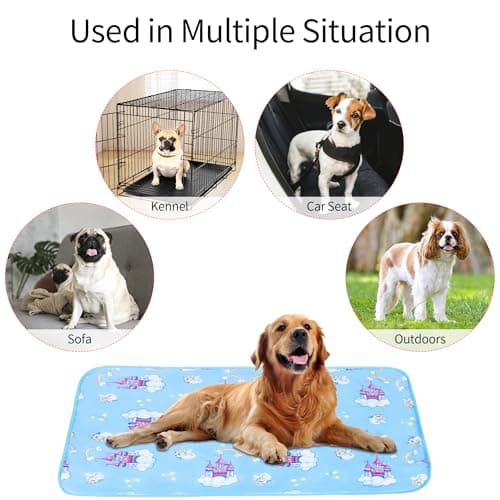 NACOCO Summer Pet Cooling Mat - Cat Dog Cushion Pad Sleeping Cool Castle Comfortable Soft for Pets Kids and Adults (Blue Castle, L) - Thumbnail 6