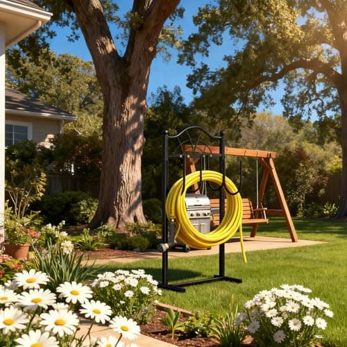 Shomextol Hose Holder – Upgraded Freestanding Garden Hose holder for 100FT Hoses, Sturdy Outdoor Water Hose Storage Hanger, Ideal for Yard, Lawn & Garden，Black - Thumbnail 3
