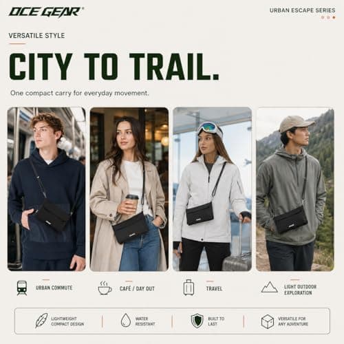 OCE GEAR Crossbody Bags for Men Women Purses for Men Women Small Mini Travel Wallet RFID Blocking Purse Small Cell Phone Organizer for Everyday - Thumbnail 2