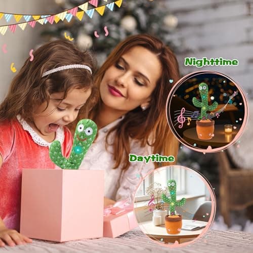 LLUKEME Talking Cactus Toy for Babies 6+ Months & Toddlers - Dancing Singing Repeating Cactus Toy with 10 Songs & Lights, Interactive Plush Gift for Kids Age 1 2 3 4 5 6, Easter Gifts for Kids - Thumbnail 5