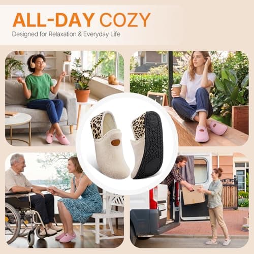 ATHMILE Mens Womens House Slippers Soft Slip-on Slipper Socks Non-Slip Indoor Outdoor House Shoes for Home Bedroom Travel Gifts for Women Men - Thumbnail 6