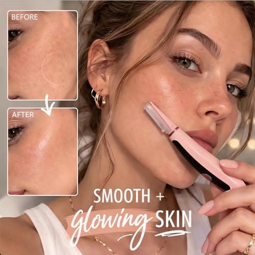 Aviowish Sonic Dermaplaning Razor for Women face – Beginner-Safe & Sensitive Skin Friendly, Controlled Exfoliation to Remove Peach Fuzz & Dull Skin – 3 Precision Speeds – 12 Blades&LED Light - Thumbnail 3