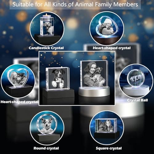Personalized Pet Memorial Gifts for Loss of Dog,3D Crystal Photo,Dog Memorial Gifts,Personalized Photo Gift,Customized 3D Engraved Crystal Keepsake - Thumbnail 6