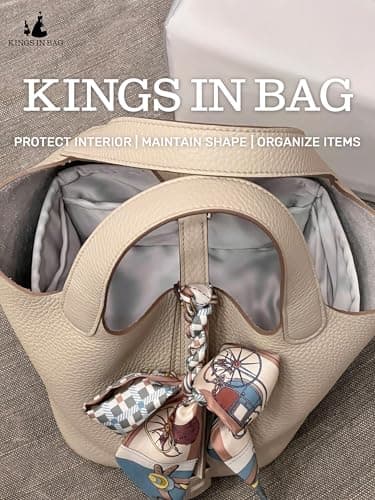 Purse Organizer Insert for Picotin 18/22, Satin Bag Organizer for Woman, Soft & Lightweight Purse Essentials, Ideal for Travel, Shopping, and Daily Use, Multiple Pockets(PC 18, Beton) - Thumbnail 3