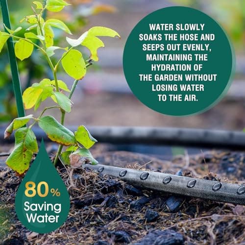 Soaker Hose - Flat Soaker Hose 100 FT for Garden Beds, 2 x 50 FT Garden Soaker Hoses with Heavy Duty, Double Layer Sprinkler Soaker Hoses - Thumbnail 2