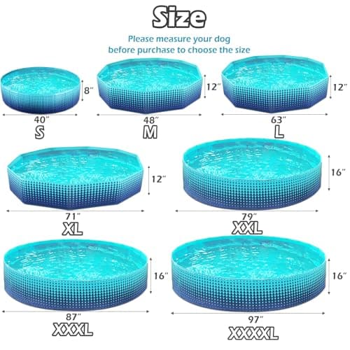 Jasonwell Foldable Dog Kiddie Pool - Hard Plastic Kids Paddling Pool Toddler Baby Swimming Pools for Backyard Collapsible Whelping Box Pet Doggie Cats Wading Pools Bathtub for Puppy Large Dogs 48In,G - Thumbnail 6