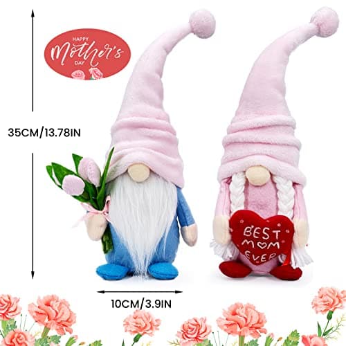 Lovinland Mothers Day Decorations - Gnomes Decor for Mother's - Best Ever Christmas Birthday Gifts for Mom Who Have Everything from Daughter, Son - Valentines Anniversary Day Gifts for Mama & Father - Thumbnail 4