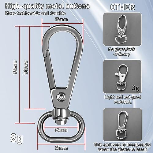 ROCONTRIP Phone Lanyard 2X Crossbody Cell Phone Strap with 2 Phone Patch Universal iPhone Lanyard Adjustable Shoulder Neck Strap for Women Men Travel Shopping Walking - Thumbnail 3
