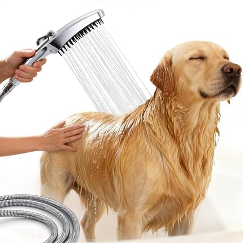 G-Promise 3 Mode Dog Shower Attachment with Pause Mode, Dog shower Sprayer with 100 Inches Hose, Metal Diverter, Adhesive Holder, for Fast and Easy Dog Bathing and Cleaning Indoor and Outdoor(Chrome) - Image 1