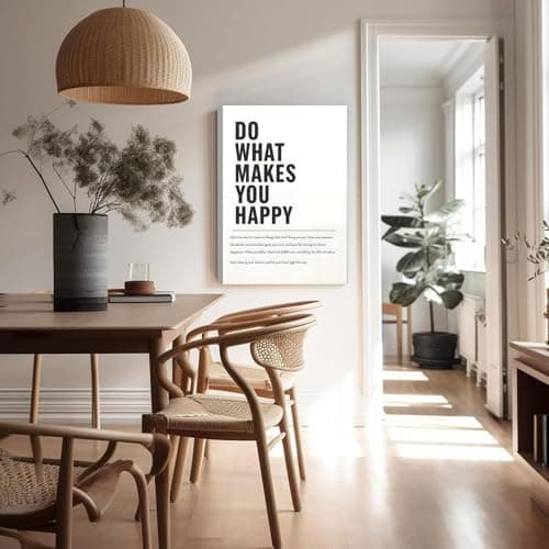 Motivational Canvas wall art Inspirational Quote Wall decoration pictures Do What Makes You Happy Positive Energy Painting posters Paints For Living Room Bedroom Office Home Decor Ready to hang - Thumbnail 5
