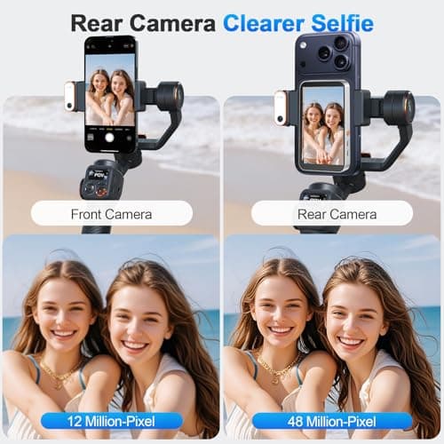 Magnetic Vlog Selfie Monitor Screen for iPhone 17 & Android, 4K Wireless Video Recording with Remote Zoom & Shoot, Content Creator Essentials Back Camera Monitor for vlogging YouTube TikTok - Thumbnail 4