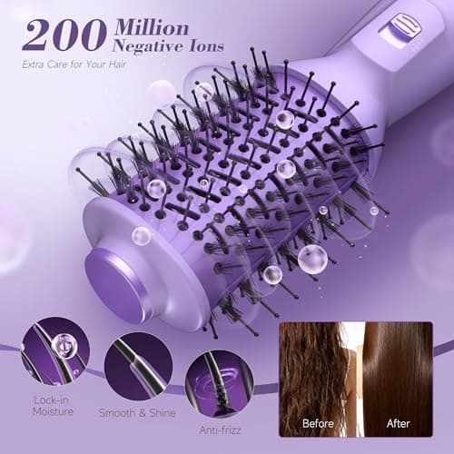 PRITECH Auto Dual Voltage Hair Dryer Brush for Travel,Ionic Hair Styler - Thumbnail 4