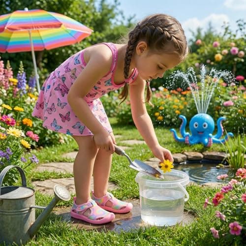 STQ Toddler Water Shoes Cute Aqua Swim Beach Shoes Quick Dry Outdoor Summer Sandals for Girls 7 M US Toddler - Thumbnail 2