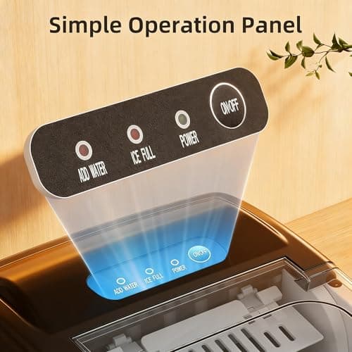 Antarctic Star Countertop Ice Maker Portable Ice Machine with Handle,Self-Cleaning Ice Makers, 26Lbs/24H, 9 Ice Cubes Ready in 6 Mins for Home Kitchen Bar Party (Black) - Thumbnail 5