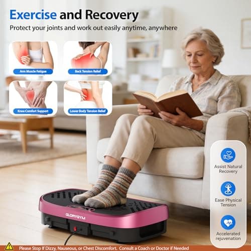 Curved Vibration Plate Exercise Machine for Weight Loss & Lymphatic Drainage, Extra Large Vibration Platform Machine with Manual Speed Control, 350lbs Capacity, Low Noise Shake Plate for Home - Thumbnail 6