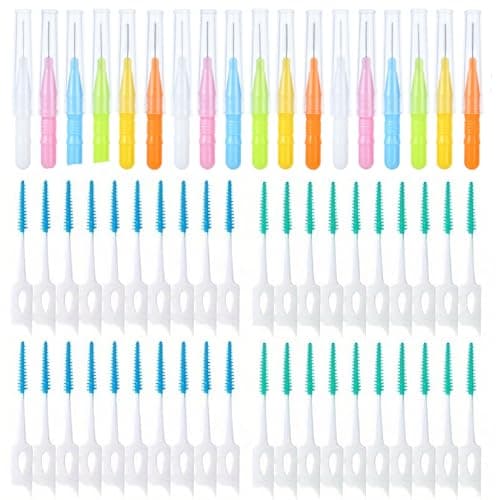 Maoerdental 360PCS Interdental Brushes,Disposable Soft Silicone Brace Brush,Bendable Dental Picks Braces flossing Teeth Cleaning Tools