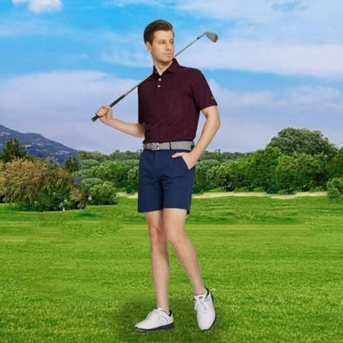 M MAELREG Golf Polo Shirts for Men Dry Fit Casual Performance Moisture Wicking Mens Polo Shirts Short Sleeve Red - Thumbnail 2