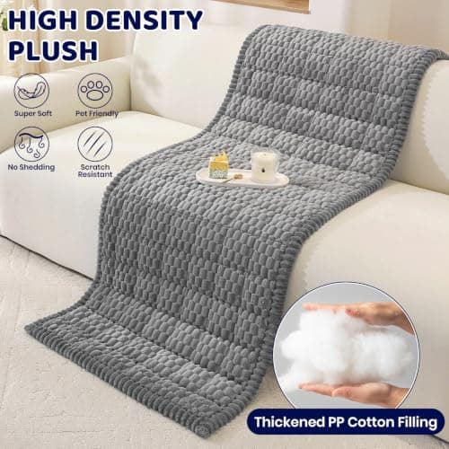 Royhom Couch Cover for Dogs Washable, Soft Thick Pet Couch Covers for Sofa, Pawcart Couch Protector Pet Friendly, Furniture Covers Dog Mat for Couches and Sofas (Grey, 27.6 x 70.9 Inch) - Thumbnail 6