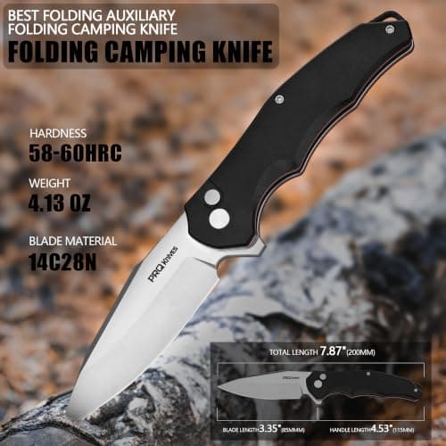 PRQ N730 Mini Folding Pocket Knife 3.35" 14C28N Stainless Steel Blade - Thumbnail 3