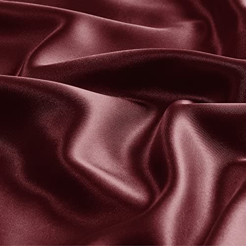 BEDELITE Satin Body Pillow Cover, Super Soft and Cooling Body Pillow Pillowcase for Hair and Skin, Breathable Silky Full Long Pillowcase Cover(20"x54", Burgundy) - Thumbnail 3