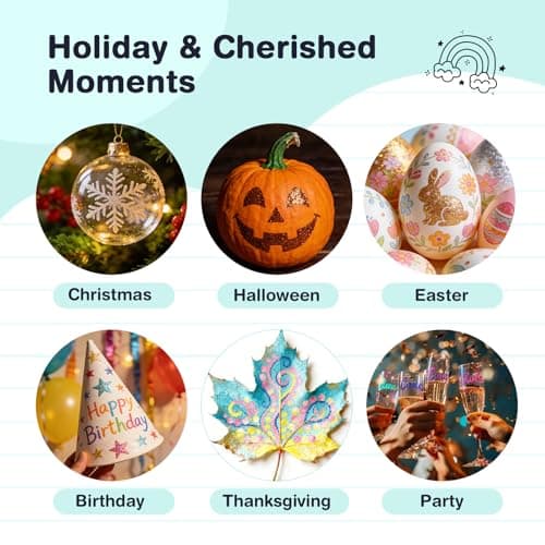 HOTU Glitter Markers Pens, 18 Colors Glitter Gel Pens 0.7mm Extral Fine Tip Paint Marker For Rock Painting,Scrapbooking, DIY Craft, Making Cards, Journaling, Doodling, Projects,Nail Art - Thumbnail 3