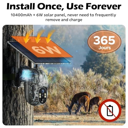 VOOPEAK Cellular Trail Camera, 4G LTE Cellular Security Camera Wireless Outdoor with 360° Live Streaming, 2.5K Game Camera with Solar Powered for Hunting, Wildlife, No WiFi, Motion Activated, 2 Pack - Thumbnail 3