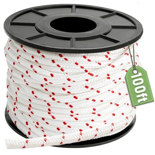 Alrhipvm Pull Cord Rope 100ft x 13/64"(5mm), Recoil Starter Rope Pull String for Small Engine, Pull Rope for Lawn Mower Generator Chainsaw Trimmer Edger Brush Cutter - Image 1