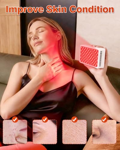 Red Light Therapy for Face and Body, Portable Red Light Therapy Panel, 660nm Red Light and 850nm Infrared Light for Pain Relief, Skin Care, Red Light for Sleep, Rechargeable and Great for Travel - Thumbnail 5