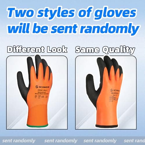 Schwer 2 Pairs 100% Waterproof Winter Work Gloves, ANSI A2 Cut Resistant Freezer Gloves for Outdoor Cold Weather Keep Hands Warm, Thermal Insulated Gloves for Shoveling Snow, Ice Fishing, XL - Thumbnail 2