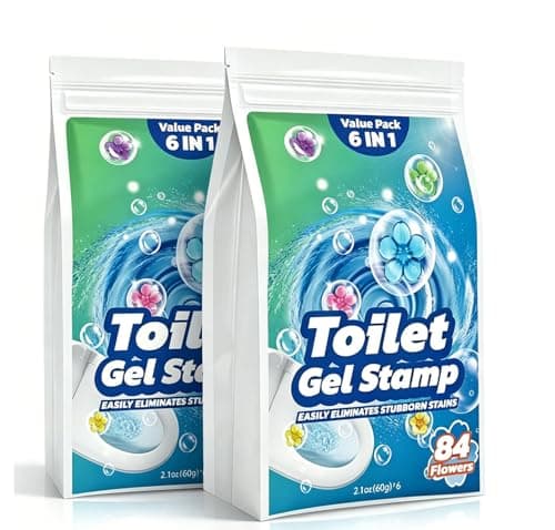 Gihen 84 Flowers Toilet Cleaner Gel Stamps- (6 in 1) Air Freshener, Effective Deodorizer, Long Lasting Fragrance for Bathroom, Toilet Bowl