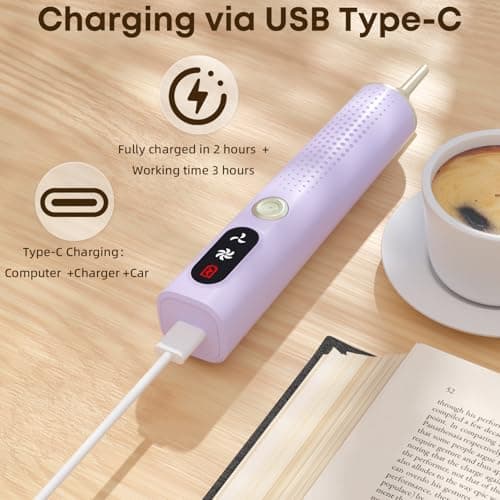 Electric Diamond Painting Pen, Vacuum Diamond Art Pens Cordless & Quiet, Adjustable Suction Mode, No Wax Needed, Diamond Painting Tool Supplies for Adults, Purple - Thumbnail 6