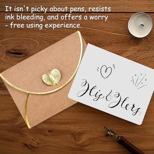 30 Pcs Mini Envelopes With Gold Heart Shaped Clasp, Mini Envelopes With Blank Cards For Wedding Birthday Greeting Cards Graduation（4.13 x 2.76 inch） - Thumbnail 2