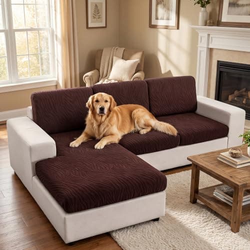 UWWGKK Modular Sofa Cover Sectional Couch Slipcovers for Dogs Pet Friendly | High Elastic Jacquard Cushion Protector, Machine Washable Living Room Furniture Cover (Large Single Seat 1-Piece)