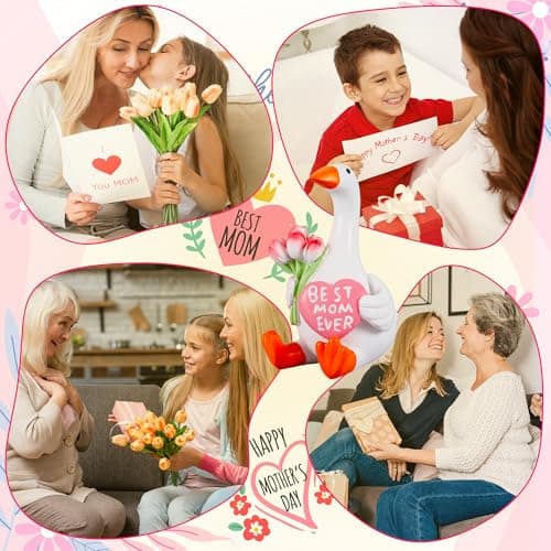 Dzpsoon Mother's Day Mom Gifts Goose Decor Cute Desk Decor Mini Desk Goose Figurine Bookshelf Decor for Mom - Thumbnail 3