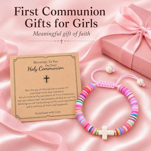 OVIFICEA Baptism Gifts Cross Bracelet for Girl, First Communion Confirmation Gifts for Boys, Teenage Girls, Christening Gift for Daughter Granddaughter Godchild - Thumbnail 2