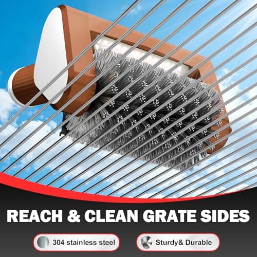 VYTOOV Electric Grill Brush, 2-Speed BBQ Grill Brush with LED Light/Screen Powerful Cleaning 800RPM/4000mAh/2 Brush Heads No Bristle Shedding Rechargeable Lightweight Grill Cleaner for Outdoor/Camping - Thumbnail 3