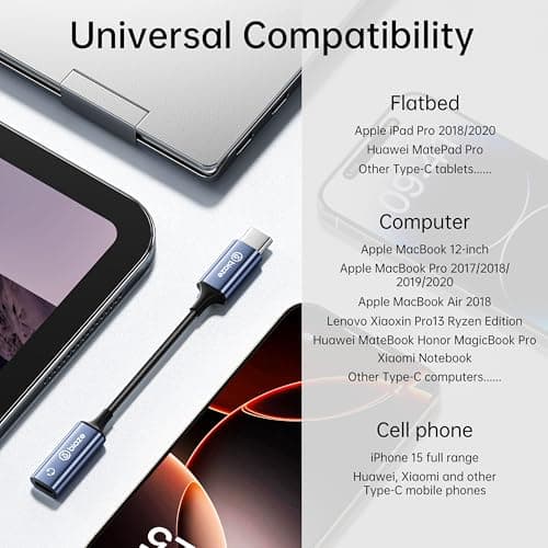 Biaze USB C to Lightning Audio Adapter, USB Type C Male to Lightning Female Headphone Converter, Compatible with iPhone 16/15 Full Series, iPad Pro, iPad Air 6/5/4,MacBook (usb c to lightning adapter) - Thumbnail 4