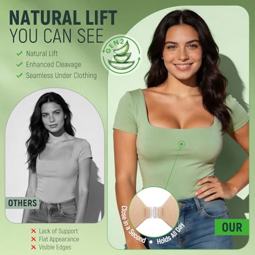 MSHalo Ultra Invisible Sticky Bra Push Up, Strapless Adhesive Bra for Women's Exotic Bras, Reusable Silicone Sticky Boobs for Backless Dress (B Cup, Beige) - Thumbnail 4