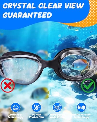 Aegend Swim Goggles for Kids Age 3-8 (Black) - Thumbnail 3