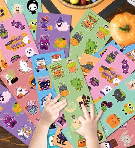 HSHFAMIIY Halloween Stickers - Halloween Party Favors - 40 Sheets 400Pcs Crafts Stickers for Kids - Kids Decorations Party Supplies Games Sticker for Boys Girls - Thumbnail 5