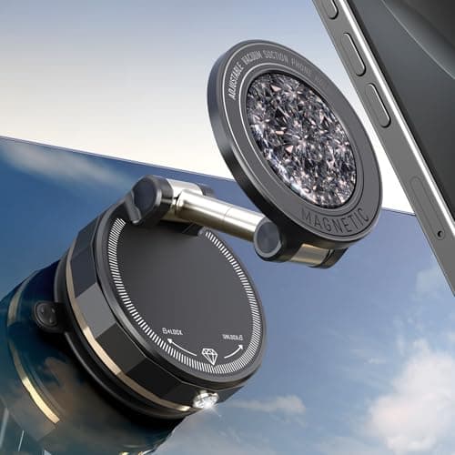 ETODBUWS Upgraded Vacuum Magnetic Car Phone Holder for MagSafe[108+LBS Strongest Suction & 3000gf Strongest Magnetic],360° Adjustable Suction Cup Phone Mount for Car,Gym,Mirror,Men Women-Black - Image 1
