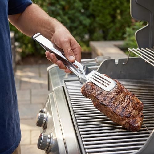 Professional 2-in-1 Spatula Tongs, Detachable 304 Stainless Steel Kitchen Tongs for Cooking, Heavy Duty Meat Spatula for Flipping Steak, Fish, Eggs, Dishwasher Safe, 10.2 Inches - Thumbnail 5