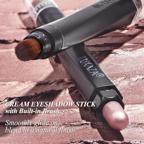LUXAZA PRO Brown Eyeshadow Stick Makeup Set 10PCS, Neutral Shimmer And Matte Cream Eye Shadow Palette, Metallic Bronze Smoky Eyeliner Brightener Crayon Pencil Kit, Ideal Gift for Women -Love's Gifts - Thumbnail 6