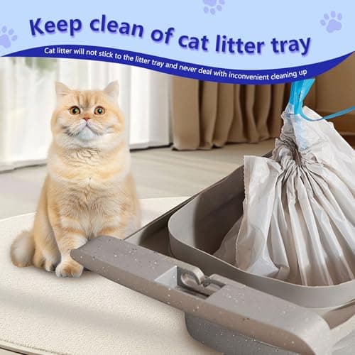 120 Count Cat Litter Box Bags for Neakasa and PetPivot Open Self-Cleaning Cat Litter Boxes, Extra Thick Heavy Duty Liners Replacement, Unscented, 27" x 13", Holds 22 lbs - Thumbnail 4