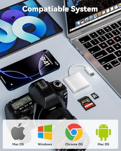 USB-C SD Card Reader, Dual Slot for SD and MicroSD, Type C Adapter Compatible with iPhone 17/16/15, iPad, Laptop, Trail Camera Viewer, Plug and Play (2 Port (USBC SD+TF)) - Thumbnail 4